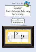 Vorschau - Präsentationen/Tafelbilder - Digitales Tafelbild: Buchstabeneinführung Pp Basisschrift - Deckblatt