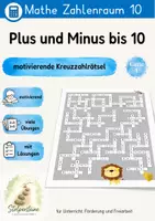 Vorschau - Arbeitsblätter - Kreuzzahlrätsel / Kreuzworträtsel Zahlenraum 10: ± bis 10 - Deckblatt