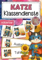 Vorschau - Bildkarten - Katzenklasse Klassendienste Klassentier Katze - Deckblatt