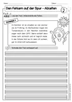 Vorschau - Arbeitsblätter - FRESCH Ableiten – Sommer | Den Fehlern auf der Spur | Fehlertexte zur Rechtschreibung (Klasse 2–4) | differenziert & mit Lösungen - Seite 3