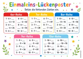 Vorschau - Arbeitsblätter - Einmaleins - Lückenposter (Klasse 2) - Seite 2