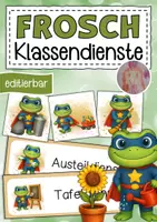 Vorschau - Bildkarten - Froschklasse Klassendienste Klassentier Frosch - Deckblatt