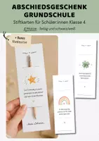 Vorschau - Mal- und Bastelvorlagen - Abschiedsgeschenk Grundschule | Geschenk Abschied Schüler Grundschulzeit | Abschied Klasse 4 | Erinnerung Schulzeit - Deckblatt