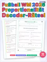 Vorschau - Arbeitsblätter - Proportionalität Fußballturnier 2026 Decoder-Rätsel Klasse 5-6 - Deckblatt