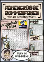 Vorschau - Bildkarten - Feriengruß Sommerferien - Deckblatt