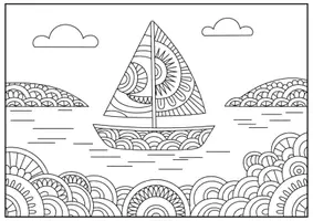 Vorschau - Mal- und Bastelvorlagen - Landschaften Mandalas für Kinder Ausmalbilder für Grundschule Kunst - Seite 2