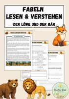 Vorschau - Arbeitsblätter - Der Löwe und der Bär - Fabeln lesen und verstehen | Kl. 5/6 - Deckblatt