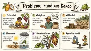 Vorschau - Arbeitsblätter - Arbeitsblätter zum Thema "Welche Probleme gibt es auf der Welt rund um den Kakao?" + Lösung & MP3 + Mindmap + Infografik - Seite 1