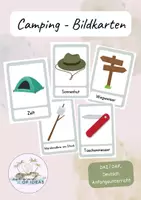 Vorschau - Mal- und Bastelvorlagen - Bildkarten Camping - Deckblatt