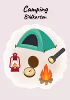 Vorschau - Mal- und Bastelvorlagen - Bildkarten Camping - Seite 1