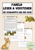 Vorschau - Arbeitsblätter - Die Schildkröte und der Hase - Fabeln lesen und verstehen | Kl. 5/6 - Deckblatt