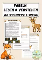 Vorschau - Arbeitsblätter - Der Fuchs und der Steinbock - Fabeln lesen und verstehen | Kl. 5/6 - Deckblatt