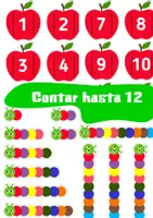 Vista previa - Hojas de trabajo - Juego de conteo: La oruga glotona y las manzanas (Números 1-12) - Portada