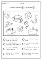 Vista previa - Hojas de trabajo - RESPONDE VERDAD O MENTIRA. FRASE SIMPLE. - página 2
