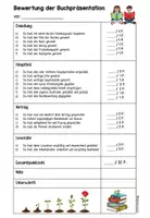 Vorschau - Klassenarbeiten - Buchpräsentation Bewertungsraster Kl.2 - Seite 1