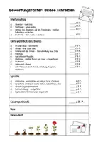 Vorschau - Klassenarbeiten - Briefe schreiben Bewertungsraster Klassenarbeit (Kl.2/3) - Seite 1