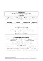 Vorschau - Stundenentwürfe - Unterrichtsentwurf "Zerlegungsbäume" 3. Klasse - Deckblatt