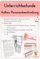 Vorschau - Arbeitsblätter - Personenbeschreibung - Aufbau - Unterrichtsstunde - Deckblatt