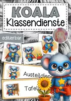 Vorschau - Bildkarten - Koalaklasse Klassendienste Klassentier Koala - Deckblatt