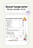 Vorschau - Klassenarbeiten - Märchen Bewertungsraster Klassenarbeit (Kl.3/4) - Deckblatt