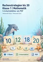 Vorschau - Arbeitsblätter - Rechenstrategien bis 20 Klasse 1 | Mathematik | 5 Arbeitsblätter als PDF - Deckblatt