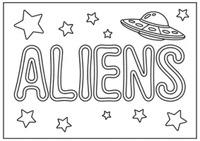 Vorschau - Mal- und Bastelvorlagen - Aliens Bild Grundschule Ausmalbilder Aliens Grundschule - Seite 1