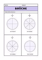 Vorschau - Arbeitsblätter - Arbeitsblätter zu den Brüchen - Deckblatt