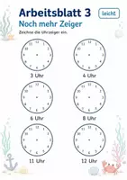 Vorschau - Arbeitsblätter - Uhrzeit ganze Stunden Klasse 1 | Mathematik | 5 Arbeitsblätter als PDF - Seite 3