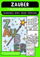 Vorschau - Mal- und Bastelvorlagen - Zauber Malvorlagen Ausmalbilder Poster kreative Zauber Grundschule - Deckblatt