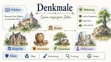 Vorschau - Arbeitsblätter - Arbeitsblatt "Denkmal" + Onlineübung & MP3 + Infografik - Seite 1