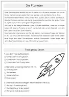 Vorschau - Arbeitsblätter - Text der Woche - Planeten - Klasse 3/4 - Seite 2
