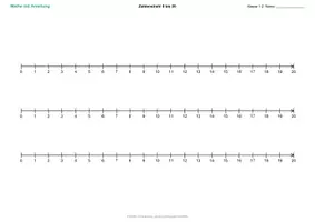 Vorschau - Arbeitsblätter - Zahlenstrahl 0 bis 20 – Rechnen und Zahlen markieren | Klasse 1–2 - Deckblatt