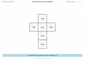 Vorschau - Arbeitsblätter - Würfelnetz Kreuz-Form – Ausschneiden und Falten | Klasse 3–7 - Deckblatt