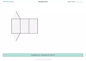 Vorschau - Arbeitsblätter - Dreieckiges Prisma – Netz zum Ausschneiden und Falten | Klasse 5–9 - Deckblatt