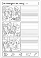 Vorschau - Arbeitsblätter - Freebie (Gratis) Bildergeschichte schreiben – Der kleine Igel (mit Wortspeicher, Fortsetzung & Musterlösung) | Deutsch Klasse 3/4 - Seite 3