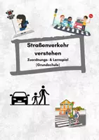 Vorschau - Stundenentwürfe - Straßenverkehr verstehen – Zuordnungs- & Lernspiel mit Verkehrsregeln | Grundschule & DaZ - Deckblatt