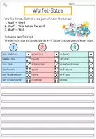 Vorschau - Arbeitsblätter - Satzbau-Würfelspiel Sommer | Sätze erweitern & bilden mit Nomen, Verben & Präpositionen (Klasse 3-4 & DaZ) - Seite 2
