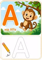 Vorschau - Arbeitsblätter - ABC Bewegungs- & Lernkarten für Kinder ab 4 Jahren | Alphabet lernen mit Tieren, Bewegung & Nachspuren - Seite 3