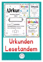 Vorschau - Arbeitsblätter - Urkunden für das Lesetandem - Deckblatt