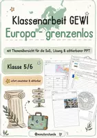 Vorschau - Test - Klassenarbeit GEWI 5/6: Europa – grenzenlos - Deckblatt