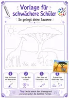 Vorschau - Stundenentwürfe - Kunst: Sonnenuntergang in der Savanne (Kunstprojekt mit Vorlage) - Seite 1