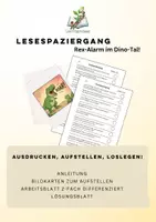Vorschau - Arbeitsblätter - Lesespaziergang: Rex-Alarm im Dino-Tal! - Deckblatt
