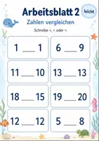 Vorschau - Arbeitsblätter - Größer kleiner gleich bis 20 Klasse 1 | Mathematik | 5 Arbeitsblätter als PDF - Seite 2