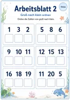 Vorschau - Arbeitsblätter - Zahlen ordnen bis 20 Klasse 1 | Mathematik | 5 Arbeitsblätter als PDF - Seite 2
