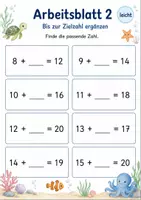 Vorschau - Arbeitsblätter - Ergänzen bis 20 Klasse 1 | Mathematik | 5 Arbeitsblätter als PDF - Seite 2