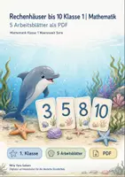 Vorschau - Arbeitsblätter - Rechenhäuser bis 10 Klasse 1 | Mathematik | 5 Arbeitsblätter als PDF - Deckblatt