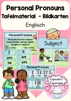 Vorschau - Fördermaterial/Inklusion - Englisch - Personal Pronouns - Personalpronomen - Bildkarten - Tafelmaterial (Subject) - Deckblatt