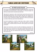 Vorschau - Arbeitsblätter - Der Wolf und der Kranich – Fabel lesen und verstehen | Kl. 5/6 - Seite 1