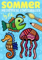 Vorschau - Arbeitsblätter - Meerestiere Pop Art Fensterbilder zum Weiter & Ausmalen - Unterwasser Kunst im Sommer - Deckblatt
