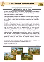 Vorschau - Arbeitsblätter - Die Schildkröte und der Hase - Fabeln lesen und verstehen | Kl. 5/6 - Seite 1